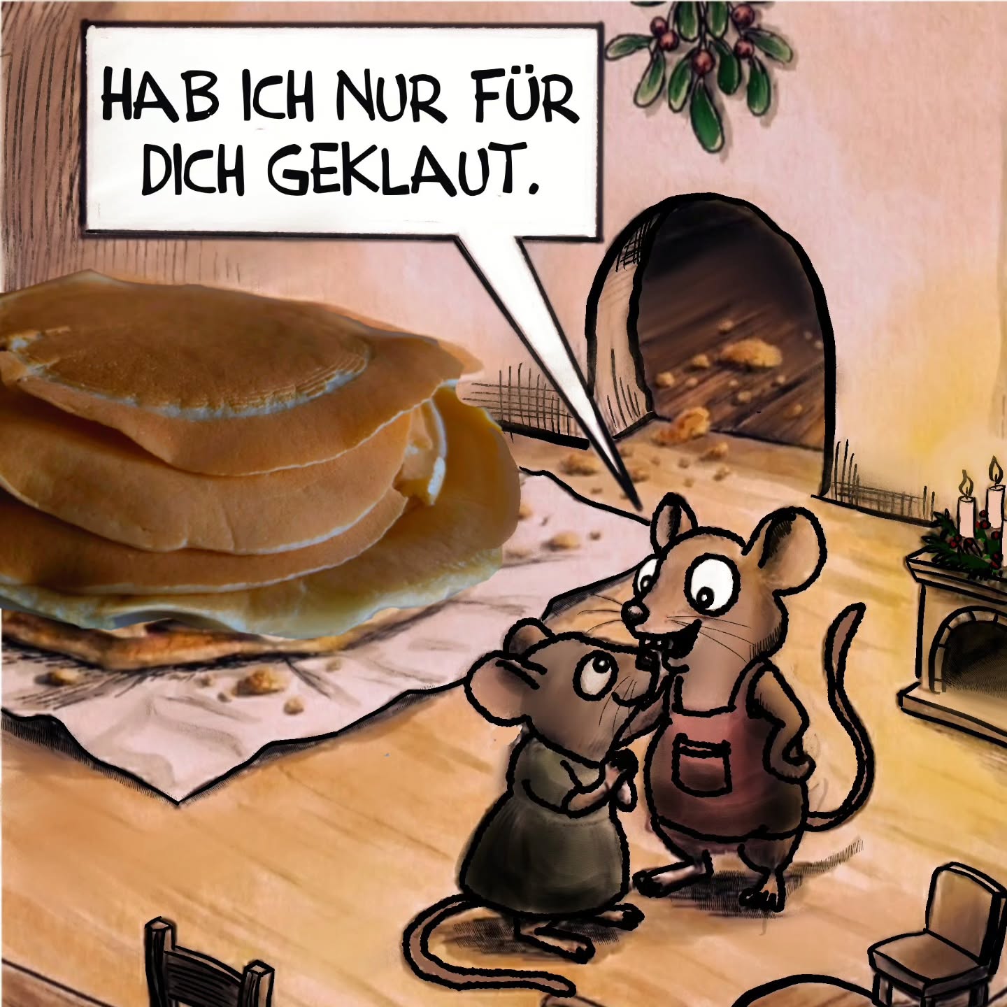 Gestern machte ich zu viel in der Pfanne, danach stellte ich mir diese Verwendung vor. Frohen vierten Advent!