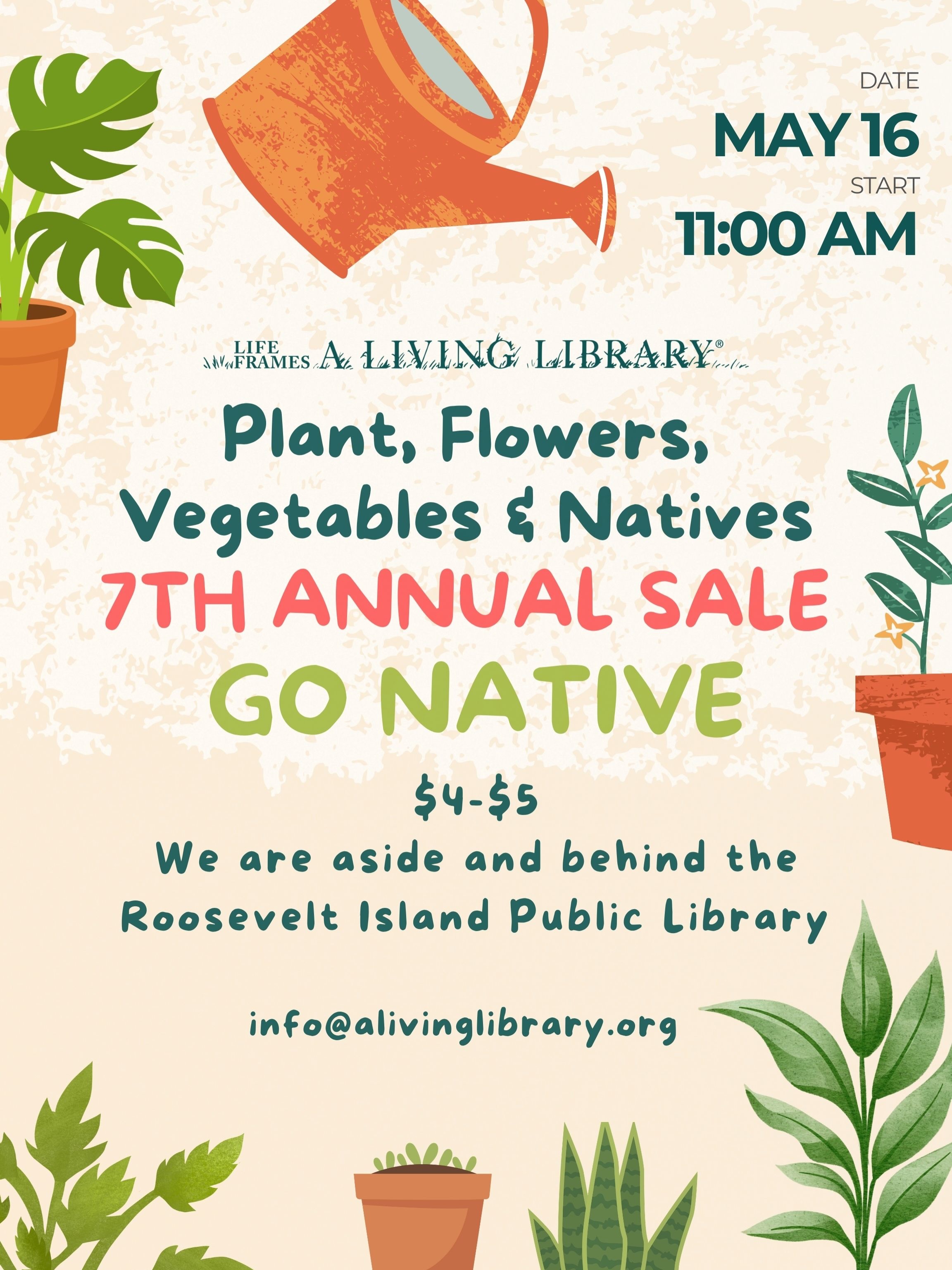 We are getting ready for our plant sale this Saturday, May 16th! See you there at the Rosevelt Island Library.
We will be located in the back of the library.
