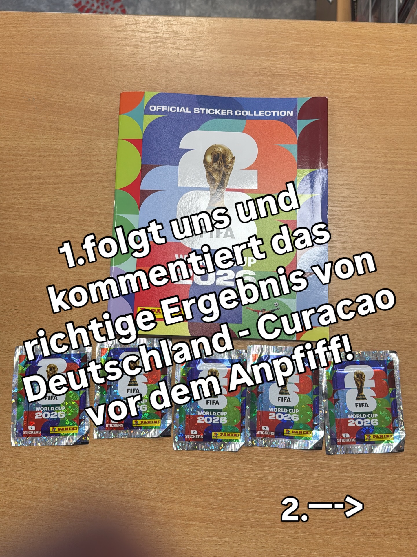 Na komm wir machen auch ein Mini Gewinnspiel!
Unter allen die bis vor dem Anpfiff Deutschland -Curacao das richtige Endergebnis tippen , verlosen wir 1x panini WM Album und 5 Sticker Tütchen zum Start 🎉 aktuell die wichtigste Währung 🤣
Das Gewinnspiel wir von niemand gesponsert (außer vom Chef der das bezahlen muss🤣)
Macht mit , markiert eure Freunde und tippt das Endergebnis des Spiels richtig!
Unter allen Richtigen Kommentaren(Instagram und Facebook mitnimmt originalpost) wir es Montag ausgelost und kann nach der Nachricht von uns an den Gewinner bei uns im Geschäft abgeholt werden! Viel Glück 🍀
Der Rechtsweg ist ausgeschlossen #panini #sticker #gewinnspiel